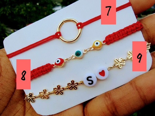 Set De Pulseras Personalizadas, Con Cadenas, Dijes, Tejidas