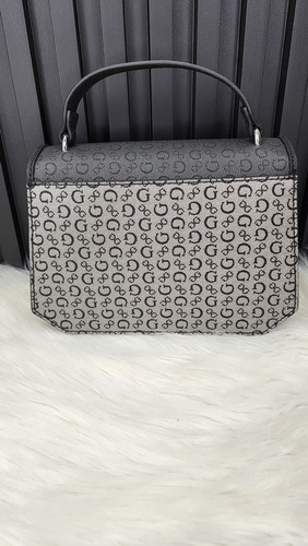 Crossbody Guess Sl986543 Nueva 100 % Original Negro Estampado Níquel Negro