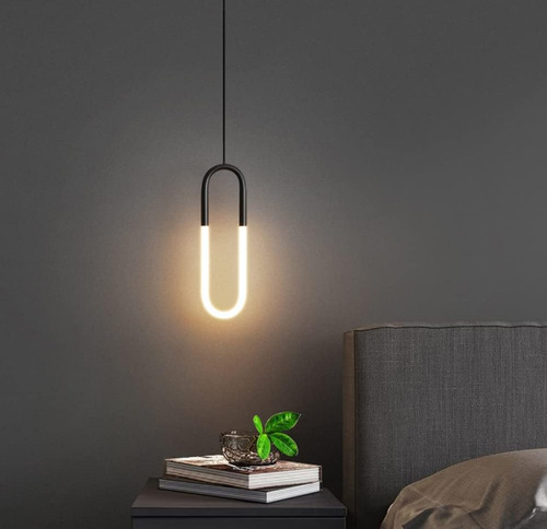 Lampara Colgante Moderna Aluminio Y Acrilico 3 Temperaturas Negra Y Blanca