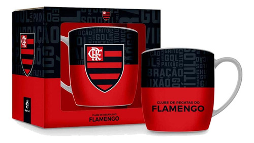 Caneca Porcelana Urban 360ml Times Futebol Flamengo Frases Cor Vermelho