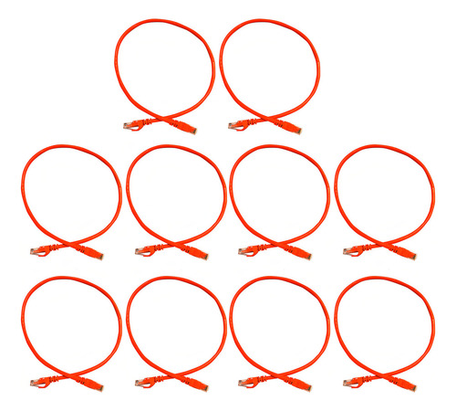 Patchcord Utp Cat6 60cm Naranja P6006o 100%cobre Enson 10pzs