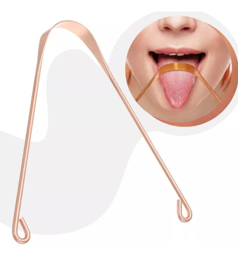 Limpiador Lengua Lingual Cobre Gran Calidad Limpieza Bucal F Color Color Bronce