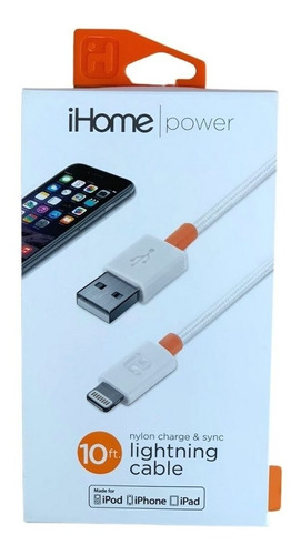 Cable Lightning Para iPhone, iPad Blanco 3 Mt Resistente