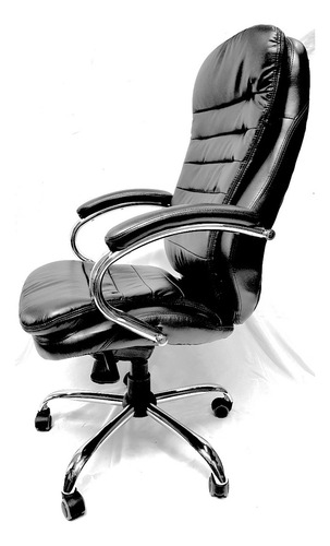 Sillón Oficina Escritorio Fuerte , Cuero/metal Grande Gtía. Color Negro