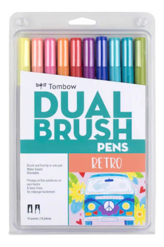 Plumones Lettering Tombow Retro Doble Punta. Pincel Y Fina