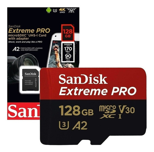 Memoria Sandisk Micro Sd 128gb Extreme Pro C10 170mb/90s Wr