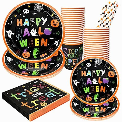 Placas Y Servilletas De Halloween Set, 24 Pack D5n6h