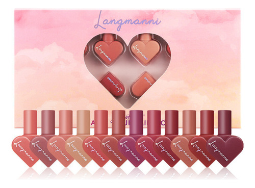 Juego De Brillos Labiales O Matte Velvet De 12 Colores Para