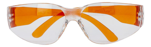 Gafas De Seguridad Bison Life - Lente Clara Y Templo Naranja