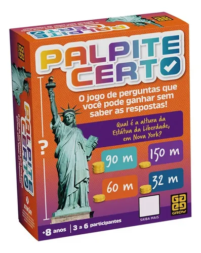 Jogo De Tabuleiro Palpite Certo Original Grow
