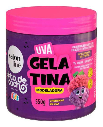 Gelatina Modeladora Uva #todecacho Kids Salon Line 550g