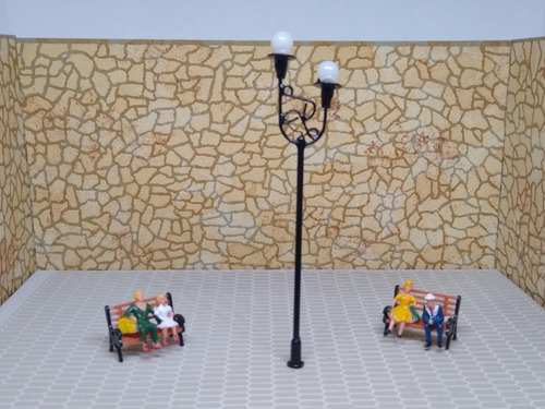 Imagen 2 de 7 de Nico 2 Farolas 2 Luces Con Arabescos 9 Cms Metal H0 (eih 09)