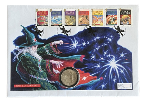 Capa Harry Potter Selos Postais E Moeda Rainha Elizabeth Ii