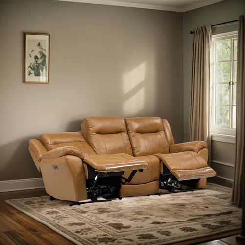 Sofá Reclinable Rimini 3 Cuerpos Eléctrico Cuero Whiskey