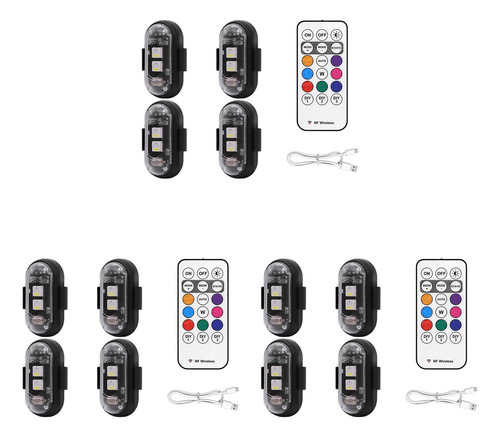 12 Luces Estroboscópicas Led Inalámbricas Con Control Remoto