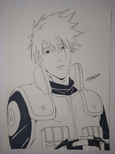 Dibujo Tradicional De Kakashi Sensei Con Estilógrafos