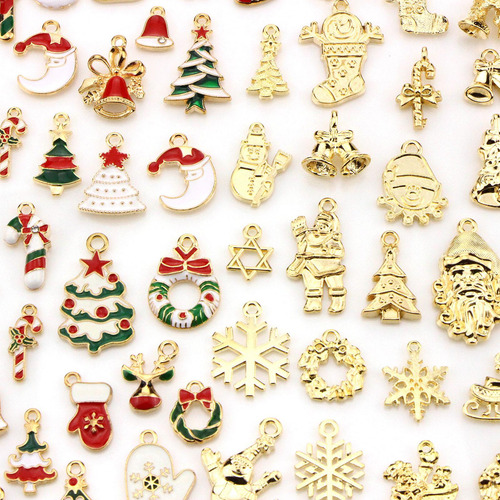 100 Piezas De Colgantes De Navidad Con Bonita Campana Y,