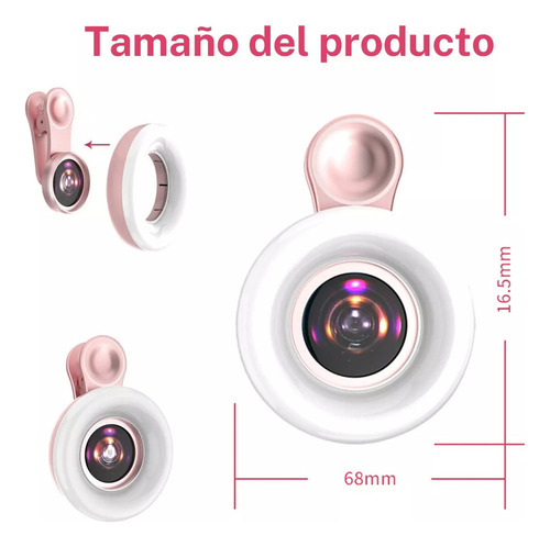 T, Lente Teléfono Macro 15x Con Clip Luz Relleno