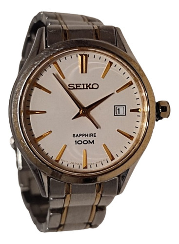 Reloj Seiko Sapphire Crystal Quartz Analogo Calendario Dama