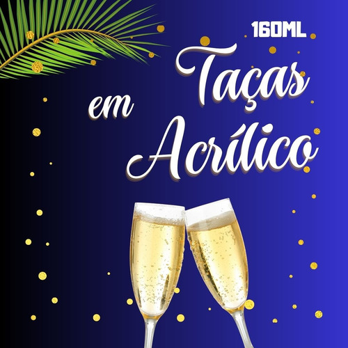 Kit 20 Taça Acrílico Champagne P/ Fim De Ano Natal Reveillon