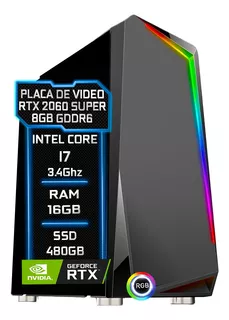 Pc Gamer Fácil Intel I7 16gb Rtx 2060 8gb Ssd 480gb 750w