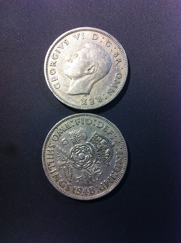 2 Monedas Gran Bretaña George Vl 1948-1950 