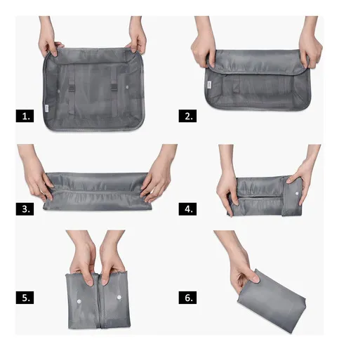 Set Organizador De Equipaje De Viaje Sweet De 8 Piezas Color Gris