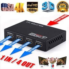 Multiplicador De Señal Splitter Hdmi 1 Entrada X 4 Salidas
