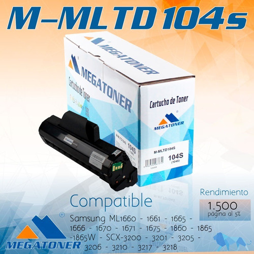 Cartucho Megatoner M-mltd104s (104s)