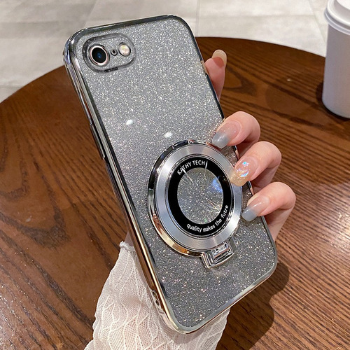 .j0k Para iPhone 16e Capa Magnética Flash Pó + Mica /