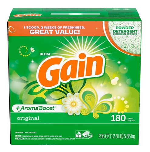 Detergente En Polvo Para Ropa Gain Ultra, 180 Cargas