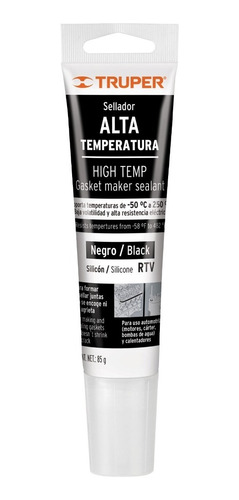 Silicona Sellador Para Alta Temperatura Negro Truper 85gr Fc