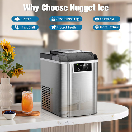 Nugget Ice Maker Eleisios Countertop 38 Kg/dia Com Limpeza A