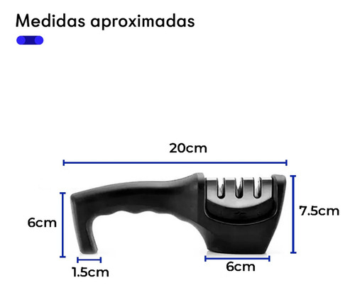 Afilador De Cuchillos De Cocina Portátil Nivel 3 Ergonómico