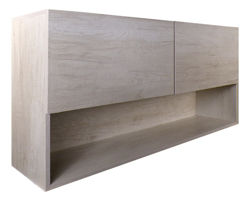 Cocina Integral Premium Decomobil Con Campana Y Parrilla Color Encino Polar - Mármol Blanco