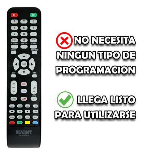 Control Para Sanyo Smart Tv Pantalla Universal + Funda Pila