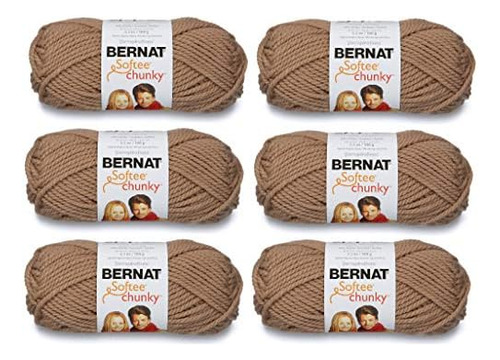 Softee Chunky Yarn (paquete De 6) Soft Taupe 161128-280...