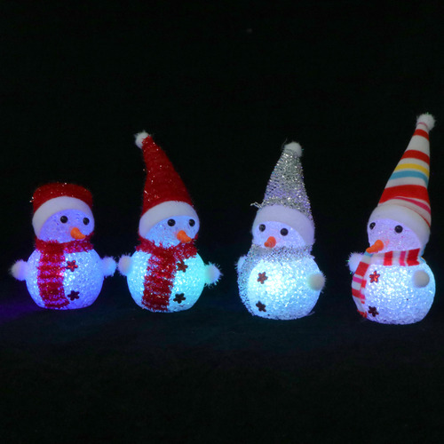 Lámpara De Noche Navideña Con Forma De Muñeco De Nieve, 4 Un