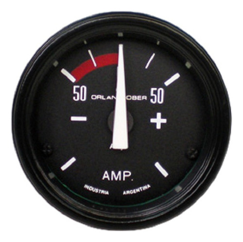 Reloj Amperimetro 50 Amp Fondo Negro Diametro: 52mm