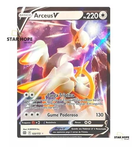 Carta Pokémon Lendário Arceus V Astros Cintilantes Original, Jogo de  Tabuleiro Nunca Usado 90936107