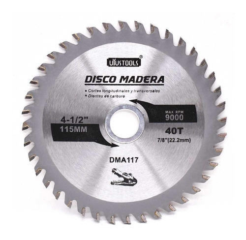 Disco Corte Madera 4 1/2 40d Uyustools Dma117