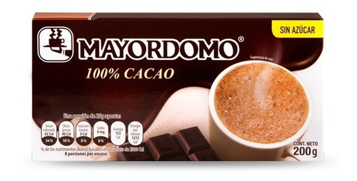 Imagen 3 de 6 de Chocolate Mayordomo 100% Cacao 200 Gr Sin Azúcar Oaxaca