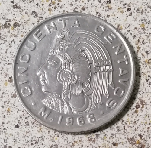 Moneda 50 Centavos 1968 Año Olímpico Sin Circular C.brillo.