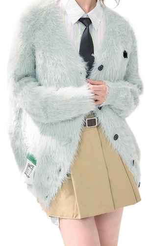 Abrigo Jersey Casual Ropa De Mujer Otoño Botón Moda Coreana