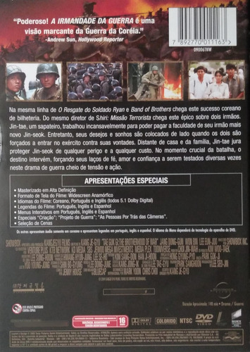 A Irmandade Da Guerra Dvd Jang Dong-gun Won Bin Lee Eun-joo (Usado)