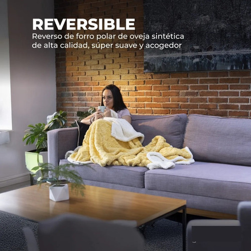 Wh Y Cobertor Cobija Aborregado King Size Con Relieve