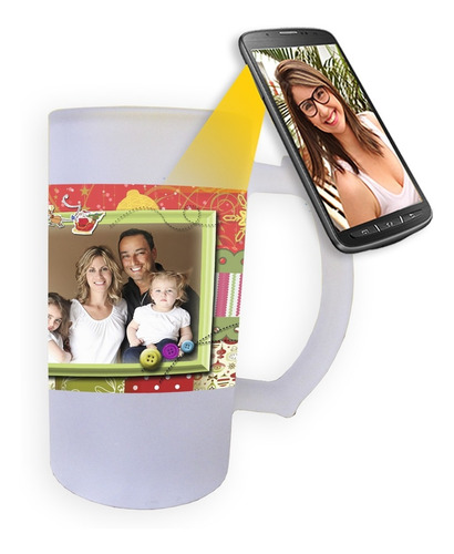 Imagem 1 de 9 de Caneca Chopp Natal Personalizada Foto E Vídeo Selfmania