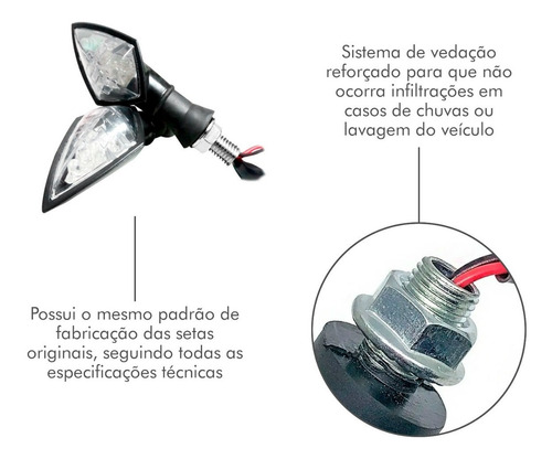 Imagem 2 de 6 de 4 Piscas Led Seta Esportivo Moto Universal Factor 125
