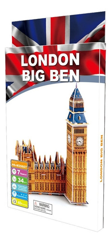 Puzzle 3d -london Big Ben- 34 Piezas Mini Rompecabeza 3d