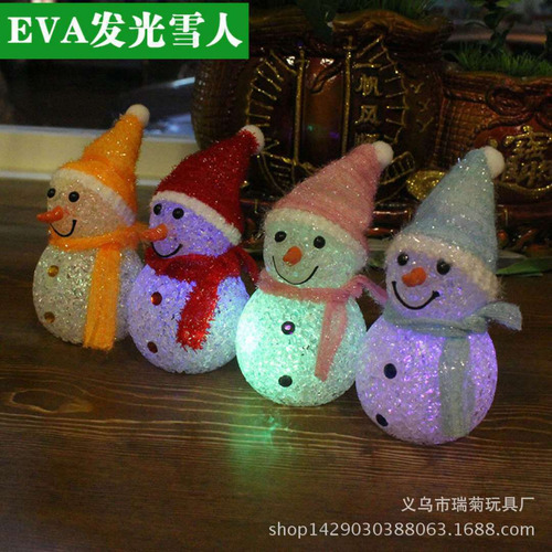 Colorida Lámpara Nocturna Con Forma De Muñeco De Nieve Con C